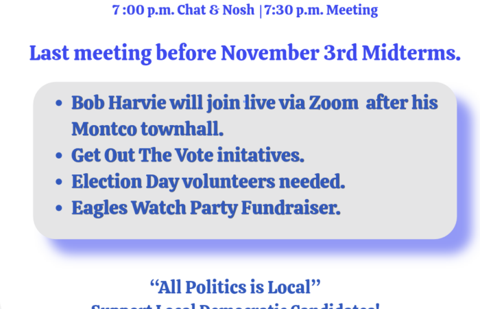 Newtown Democrats October Meeting - 10/8/2026 Guest Speaker - Bob Harvie (via Zoom)